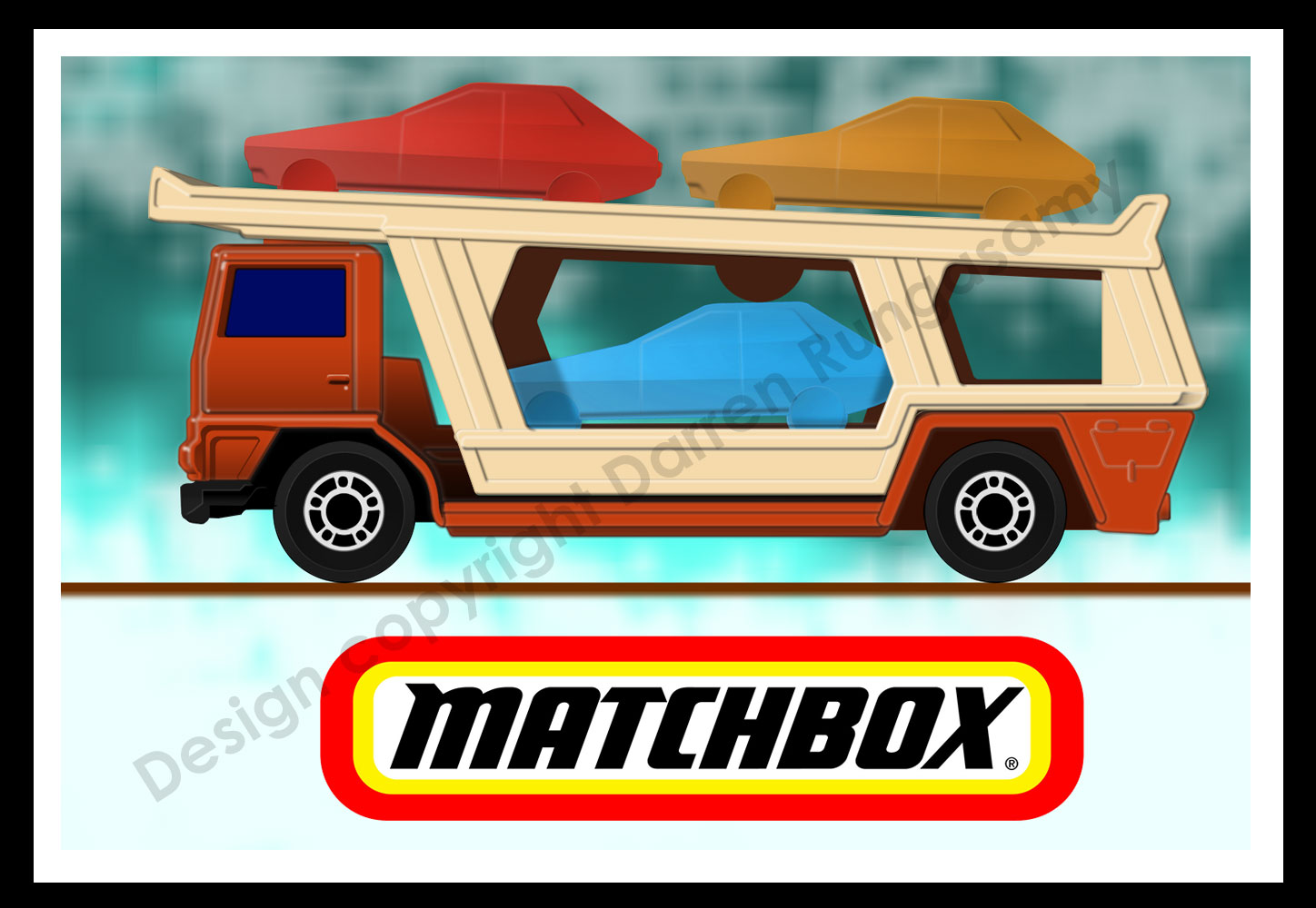 matchbox bedford superfast transporter drawing photoshop